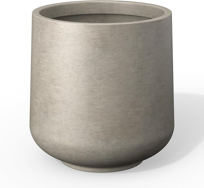 Kante 15.3" Dia Round Concrete Planter, Outdoor Indoor Large Plant Pots Containers with Drainage ... | Amazon (US)