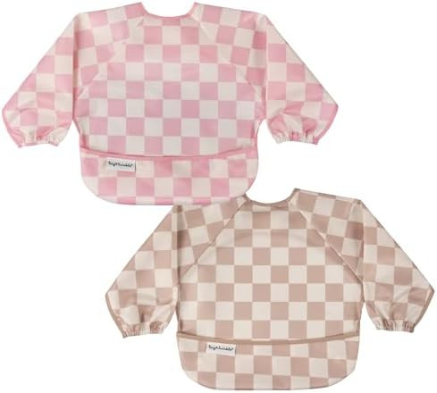 Tiny Twinkle Long Sleeve Bibs for Babies & Toddlers-2 Pack Waterproof Smock Bibs for Eating-Machi... | Amazon (US)