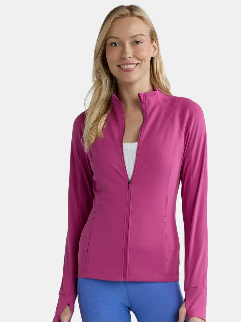 Avia Women's and Women's Plus SoftSculpt Zip-Up Active Jacket, Sizes XS-4X | Walmart (US)