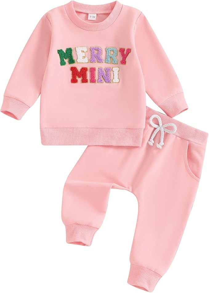 Engofs Baby Girl Clothes 3 6 9 12 18 24 Months 2T 3T Long Sleeve Sweatshirt Pants Set Toddler Fal... | Amazon (US)