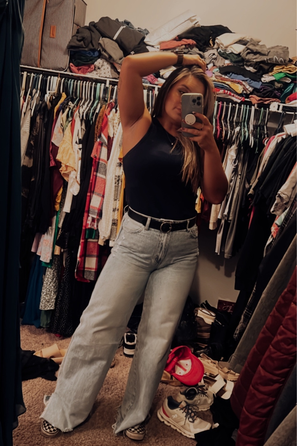 Trying to get on this wide leg trend🤪 I’m in a 29 in these jeans! 

#LTKFindsUnder100 #LTKMidsize #LTKStyleTip