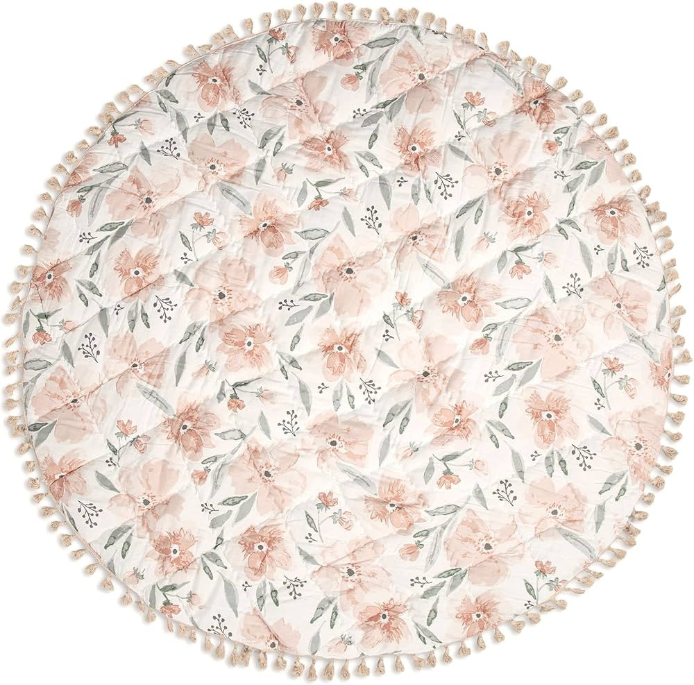 Crane Baby Activity Mat, Infant and Baby Quilted Playmat for Boys and Girls, Pink Floral, 40” x... | Amazon (US)