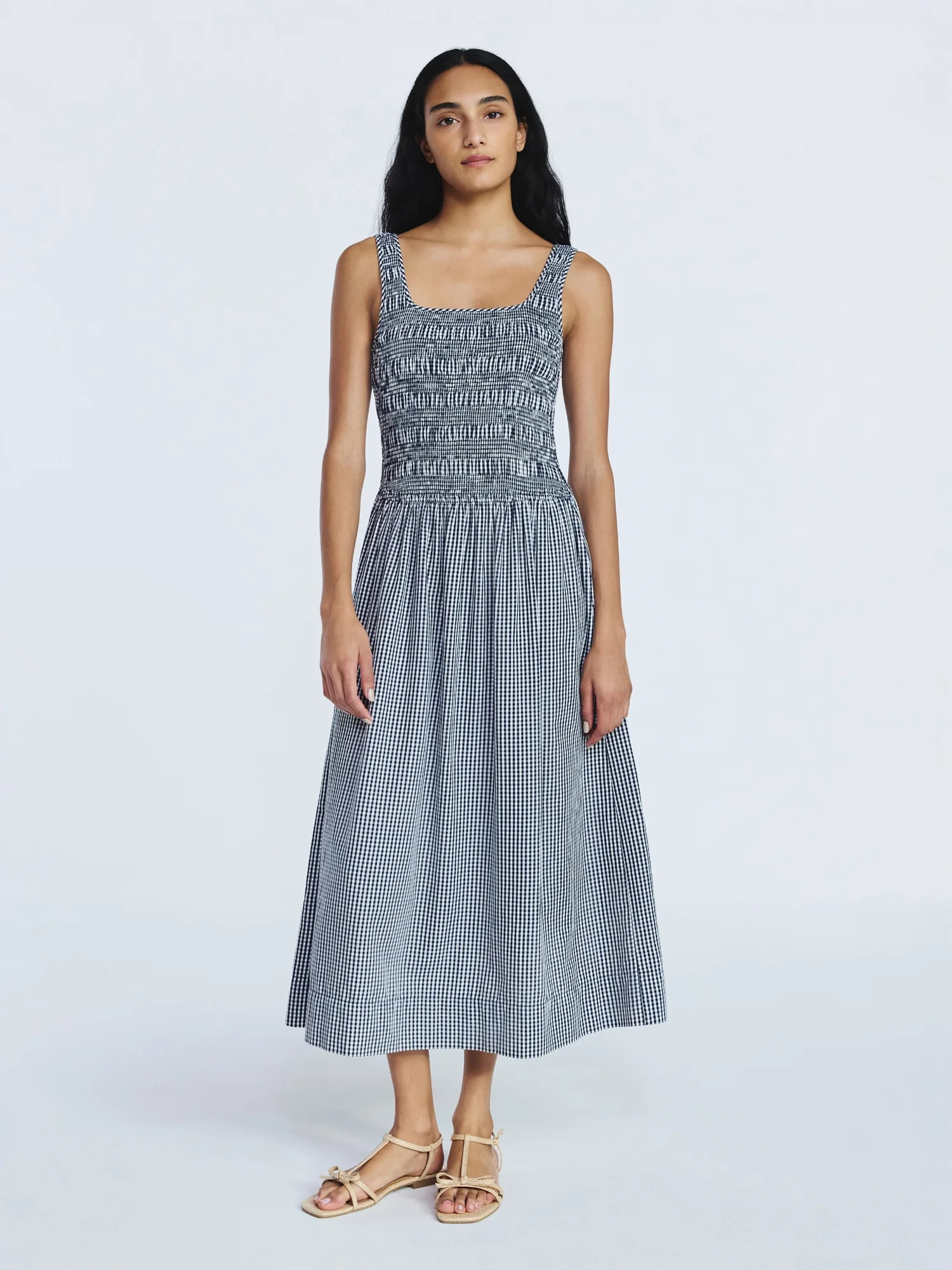 Free Assembly Women's and Women's Plus Cotton Sleeveless Smocked Midi Dress Size-XS to 4X | Walmart (US)