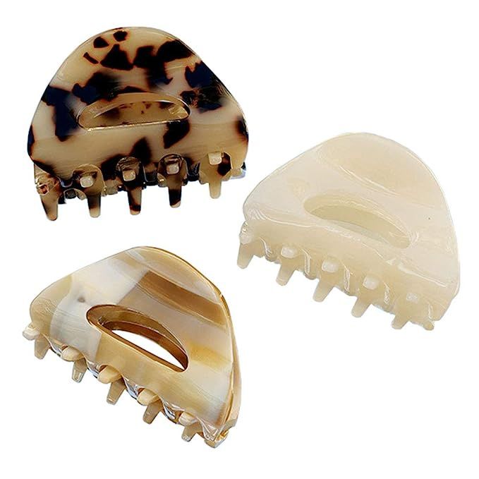 Amazon.com: VinBee 3 PACK Hair Claw Clips, Cellulose Acetate Cutout Tortoise Shell Barrettes Claw... | Amazon (US)
