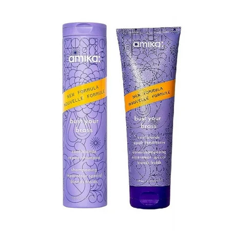 Amika Bust Your Brass Cool Blonde Shampoo 10 oz and Conditioner 8.45 oz Duo - New Formula | Walmart (US)