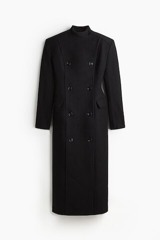 H & M - Long wool-blend coat - Black | H&M (UK, MY, IN, SG, PH, TW, HK)