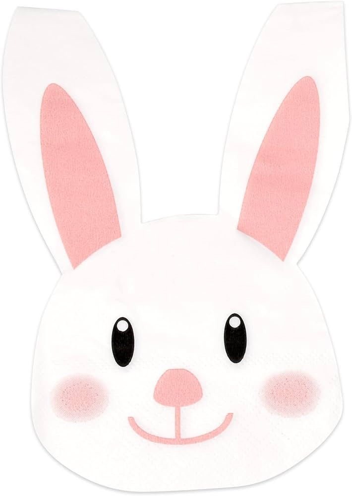 Gift Boutique 100 Easter Bunny Shaped Luncheon Napkins Disposable Paper Napkin Spring Bunnies Rab... | Amazon (US)