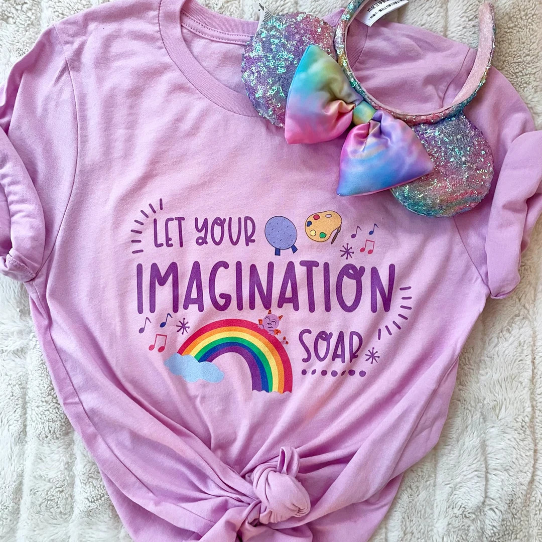 Figment Disney T-shirt Let Your Imagination Soar, Epcot Festival of the Arts Tee, Disney Rainbow ... | Etsy (US)