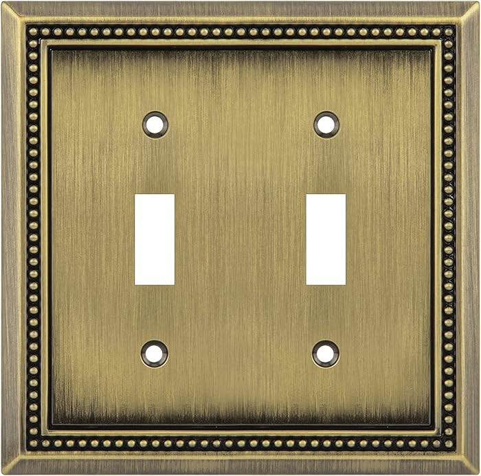 Henne Bery Sunken Pearls Heavy Duty Decorative Wall Plate Switch Plate Outlet Cover (Double Toggl... | Amazon (US)