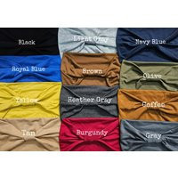 Solid Knot Headband, Wide Yoga Scrunch Women Boho Soft Jersey Turban Headband | Etsy (US)