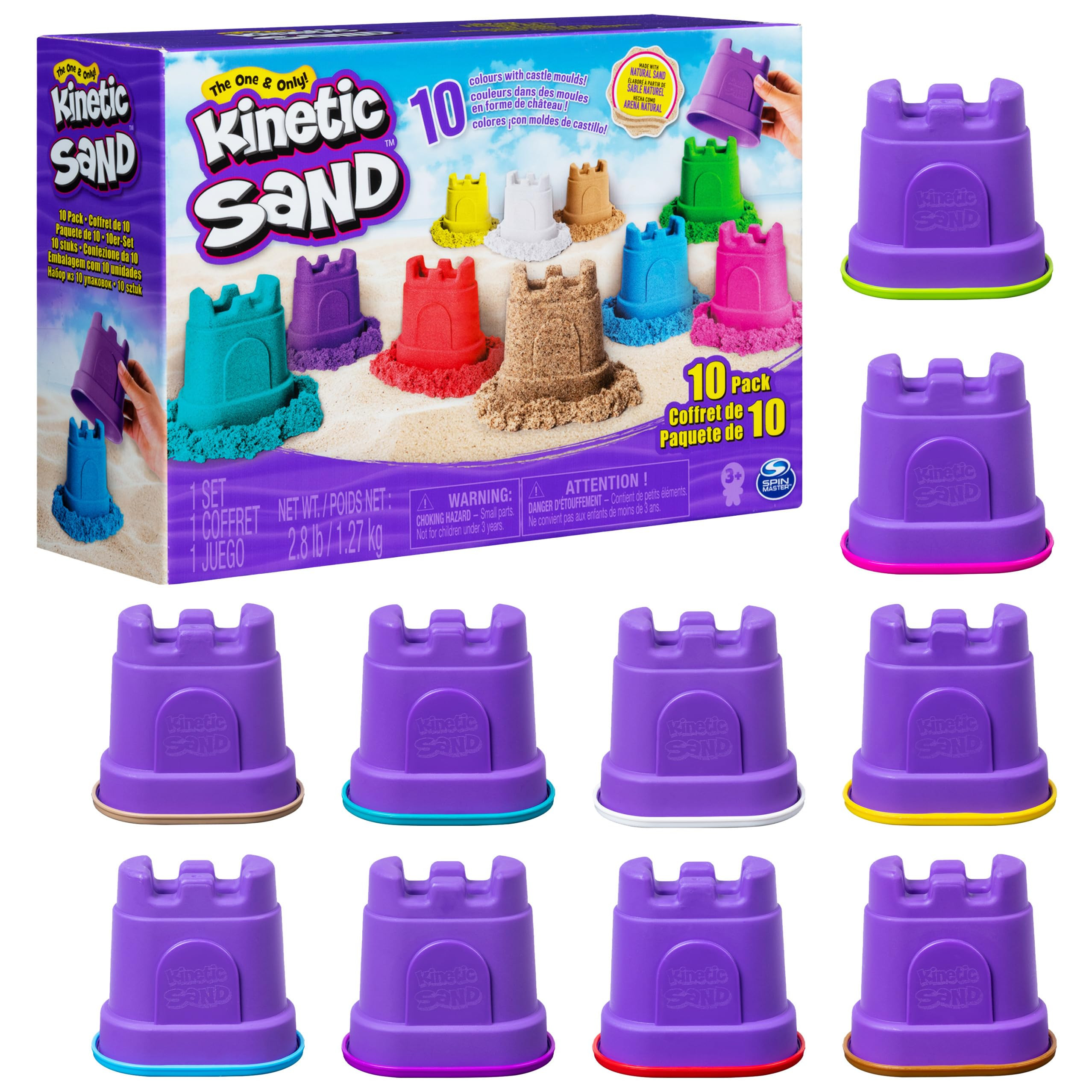 Kinetic Sand, Castle Containers 10-Color Pack of Play Sand for Party Favors, Goodie Bags, Holiday... | Amazon (US)