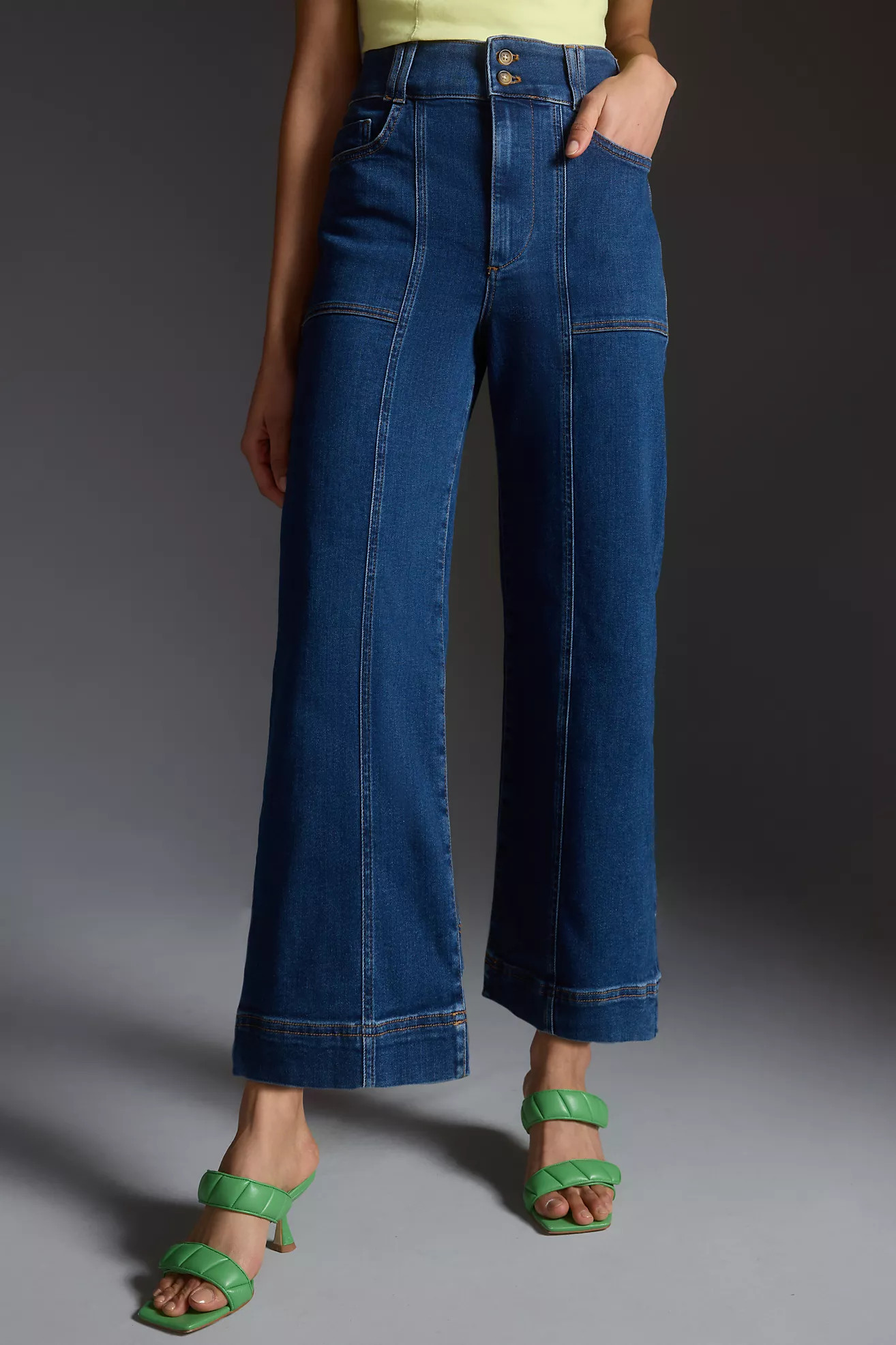 The Skipper Seamed High-Rise Cropped Wide-Leg Jeans | Anthropologie (US)