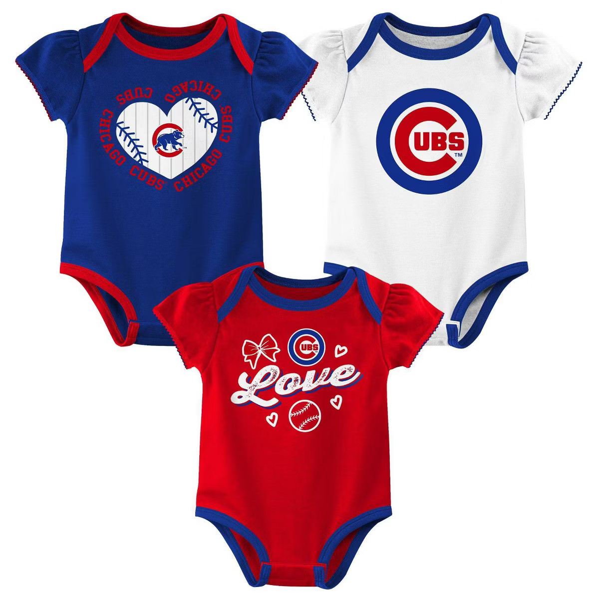 MLB Chicago Cubs Infant Girls' 3pk Bodysuit | Target
