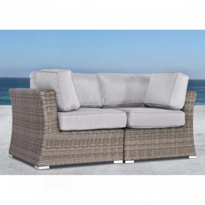 66" Outdoor Wicker Loveseat with Cushions | Wayfair North America