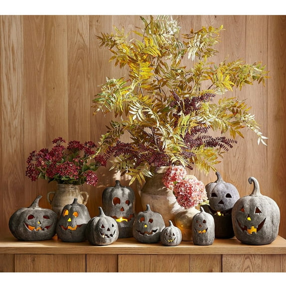 Fall Decor-Halloween Decorations - Handmade Terracotta Pumpkin Jack O' Lantern Outdoor Indoor - C... | Walmart (US)