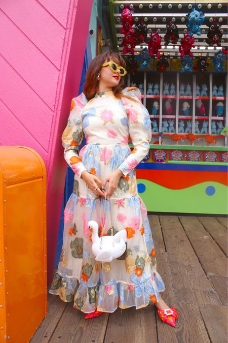 Colorful fashion, colorful outfit, floral dress, Kate spade bag, Jeffrey Campbell shoes, Santa Monica pier, carnival photoshoot, dopamine dressing, Pinterest aesthetic, Pinterest girl, serotonin styling

#LTKstyletip #LTKeurope #LTKFind
