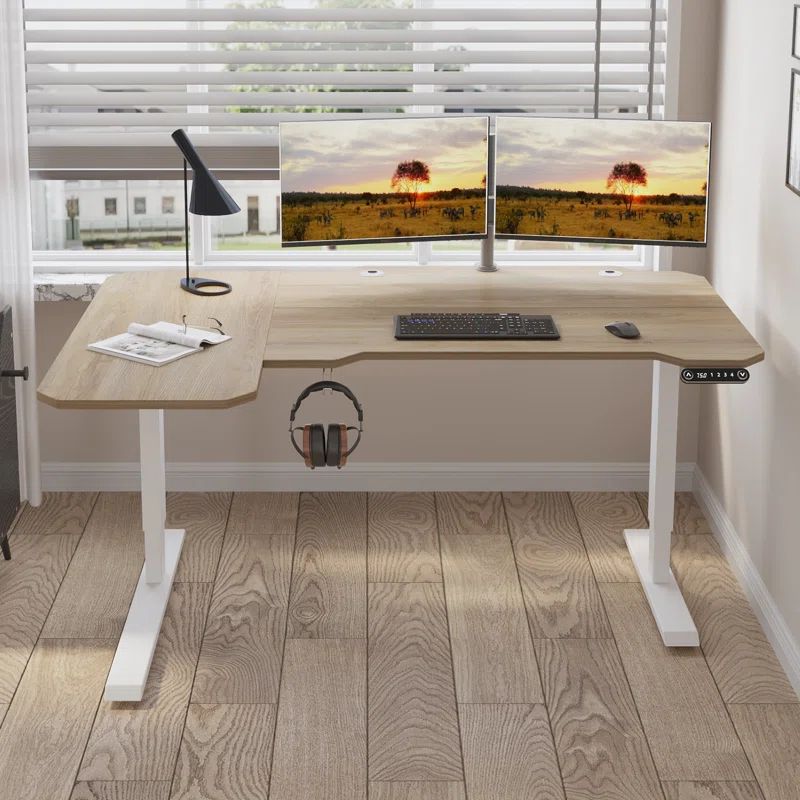 Daycia Height Adjustable L-Shape Standing Desk | Wayfair North America