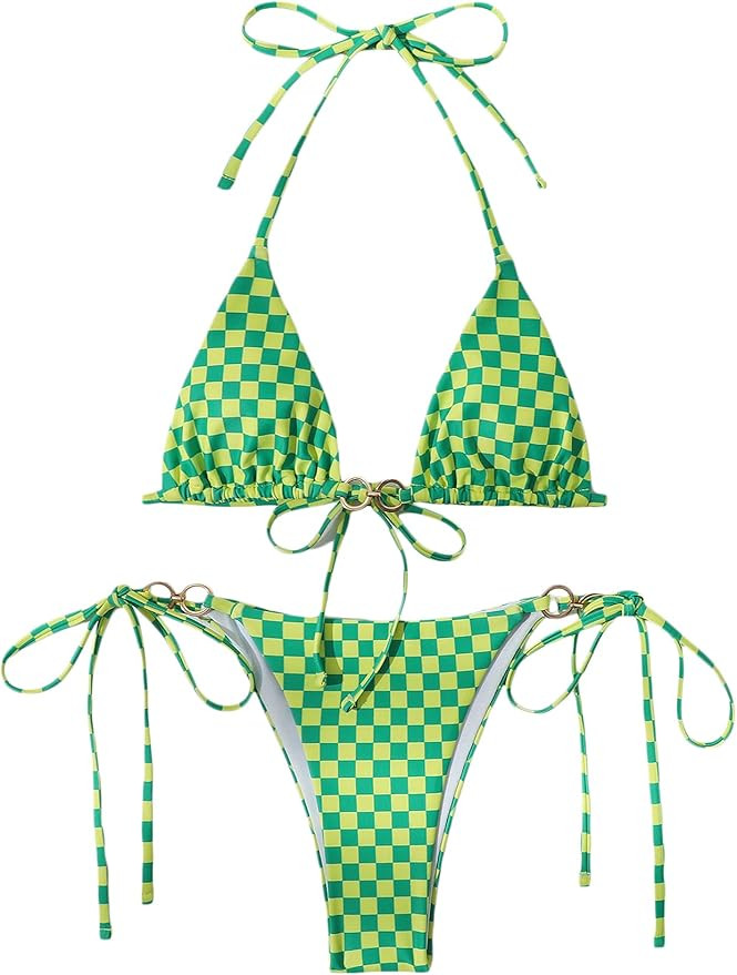 SOLY HUX Women's Floral Print Spaghetti Strap Bikini Bathing Suit 2 Piece Swimsuits | Amazon (US)