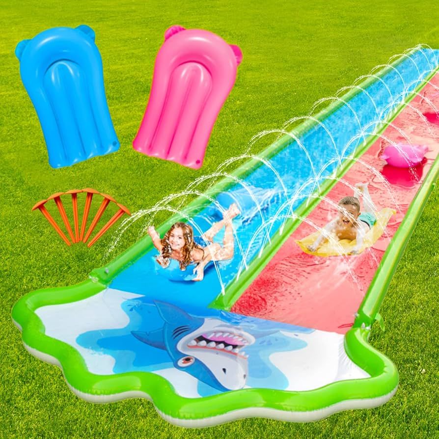 MOYRGG Slip and Slide Inflatable Water Slides Lawn Toy with 2 Bodyboards - 20x6ft 10 lb Slip Slid... | Amazon (US)