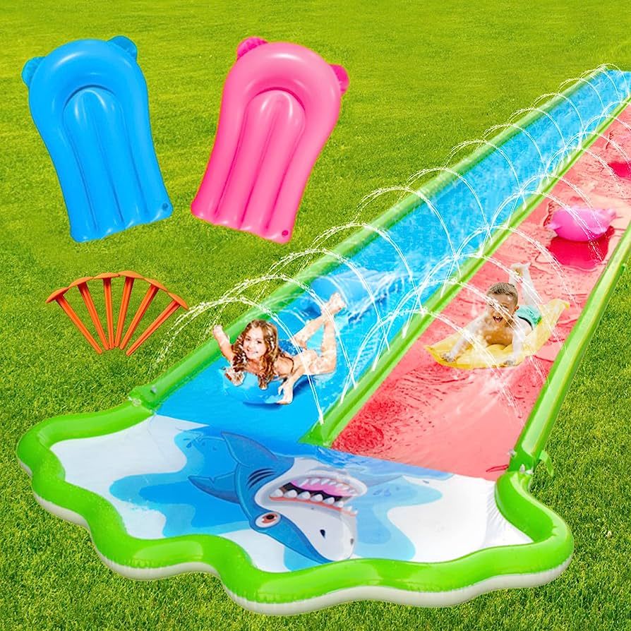 MOYRGG Slip and Slide Inflatable Water Slides Lawn Toy with 2 Bodyboards - 20x6ft 10 lb Slip Slid... | Amazon (US)