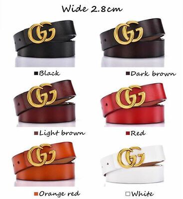 Women's Genuine Leather Belts Jeans With Letter Style Logo wide 2.8cm 2019NEW | eBay US