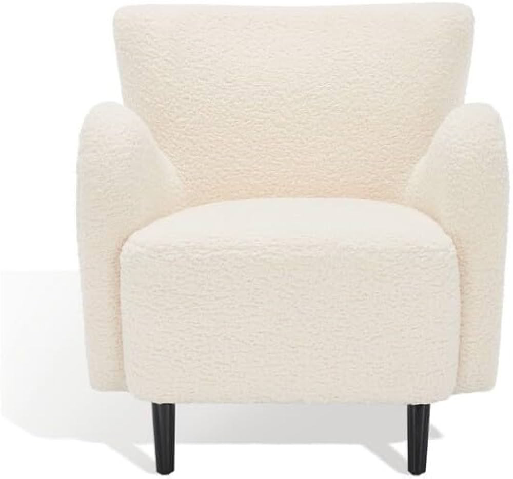 Safavieh Couture Collection Rayanne Modern Ivory Faux Lamb Wool Wingback (Fully Assembled) Accent... | Amazon (US)