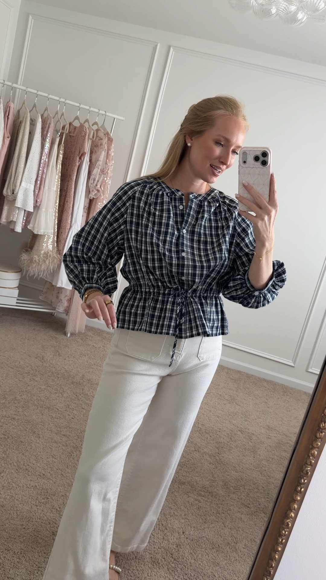Wearing a small in this plaid top from Target! It’s on sale and is a great transitional top for work or styled down with jeans. Functional buttons too! 

Labor Day weekend sale // target fall haul // target worn outfit // target tops // transitional tops

#LTKSaleAlert #LTKSeasonal