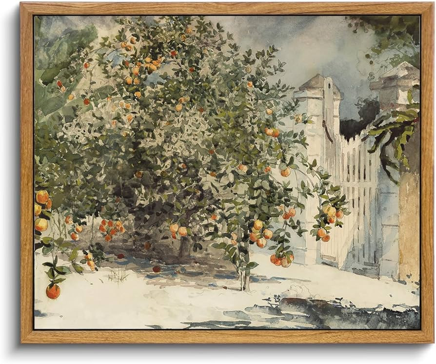 KBKBART Framed Vintage Wall Art Kitchen Decor, Farmhouse Kitchen Wall Art Prints Orange Tree Vint... | Amazon (US)