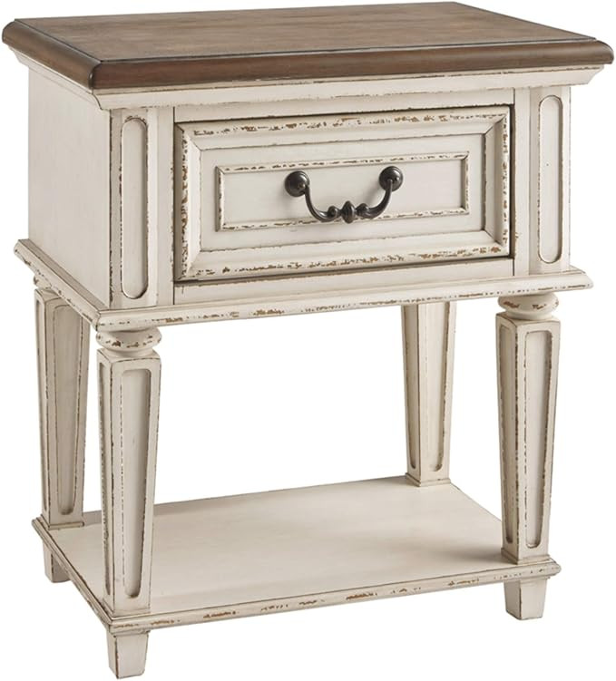 Signature Design by Ashley Realyn Traditional Cottage 1 Drawer Nightstand with Dovetail Construct... | Amazon (US)