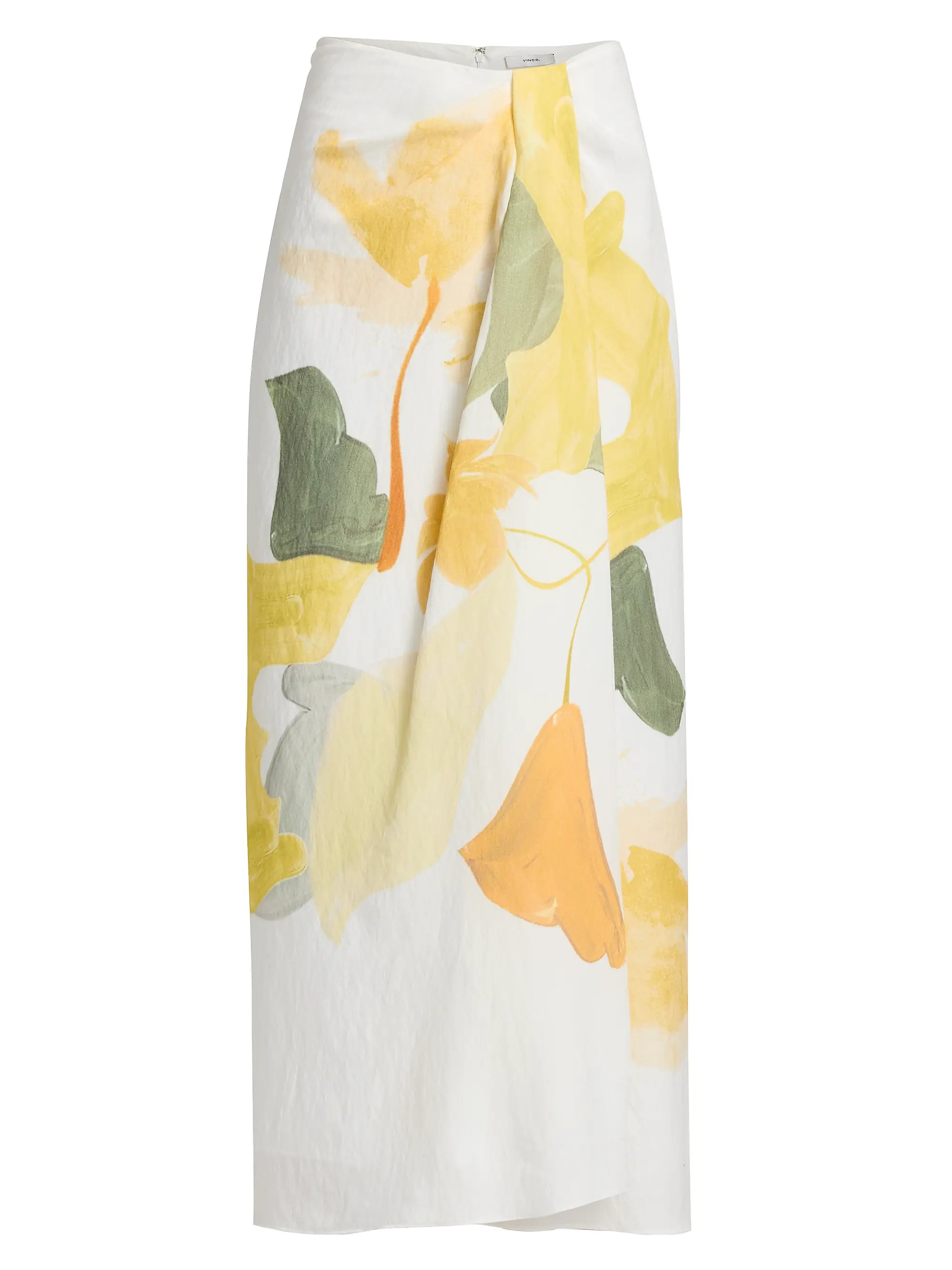 Painted Abstract Draped Midi Skirt | Saks Fifth Avenue