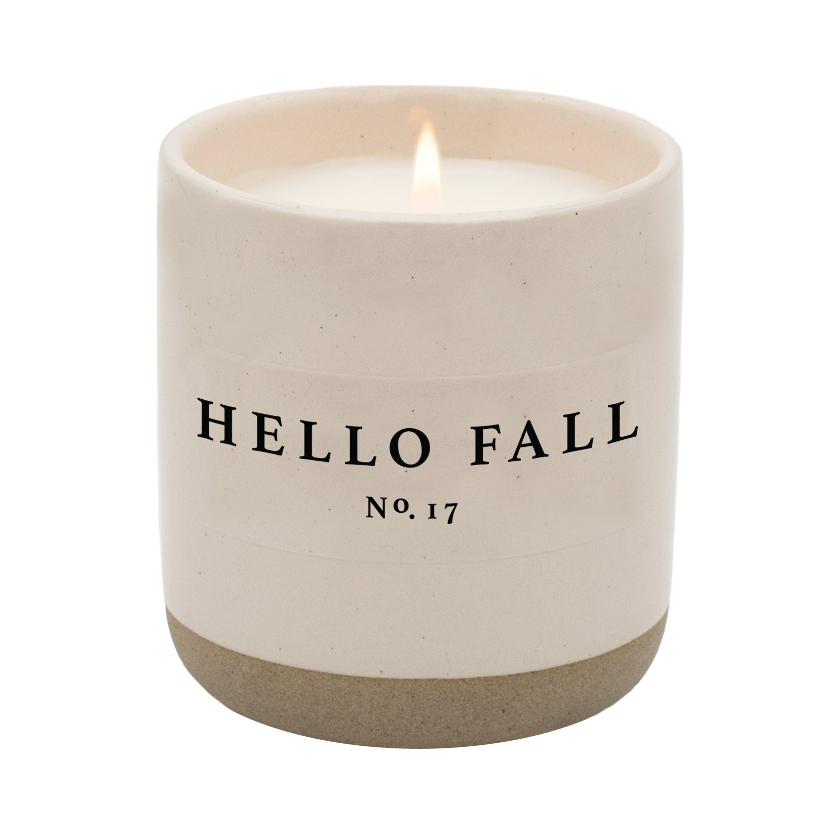 Hello Fall Soy Candle | 12 oz Stoneware Jar Candle | Sweet Water Decor, LLC