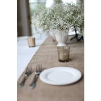 Burlap Table Runner 14"" Width Hemmed Handmade Simple & Chic Setting Rustic Home Decor Custom Size A | Etsy (US)