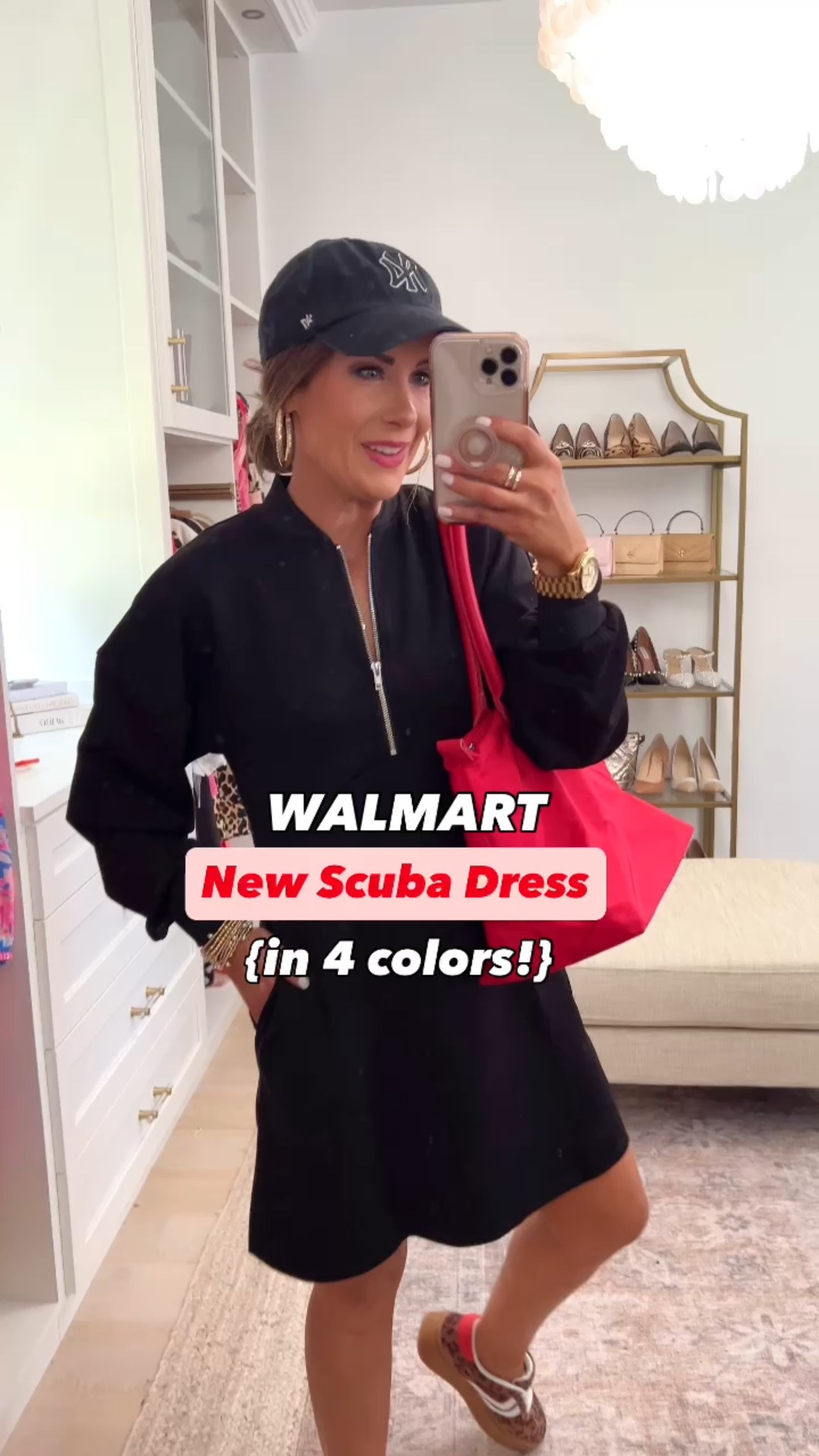 Hooray! Walmart just launched a new scuba dress in 4 colors!!! Wearing size S, 5’5 for reference. 