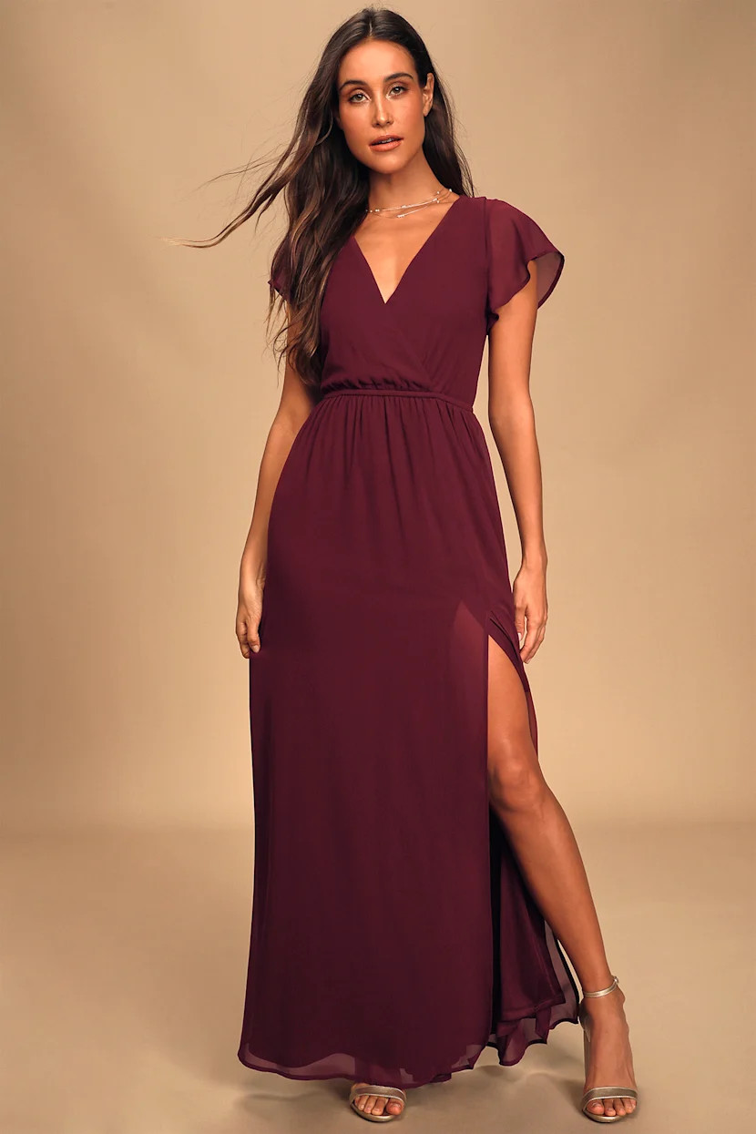 Lost in the Moment Burgundy Maxi Dress | Lulus