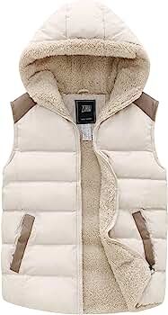 ZSHOW Women's Outwear Casual Thicken Qulited Hooded Vest Padded Fleece Jacket | Amazon (US)