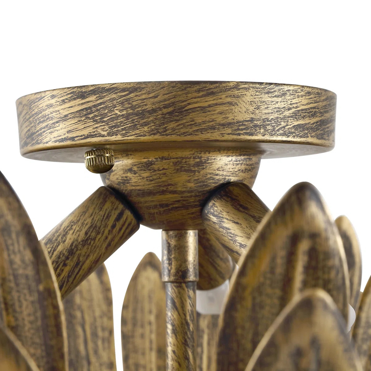 15" 3-Light Antique Gold Leaf Semi-Flush Mount Ceiling Light | Wayfair North America