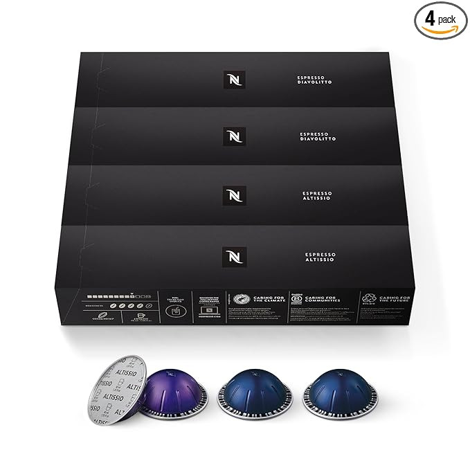 Nespresso Capsules Vertuo, Espresso Bold Variety Pack, Medium and Dark Roast Coffee, 40-Count Esp... | Amazon (US)