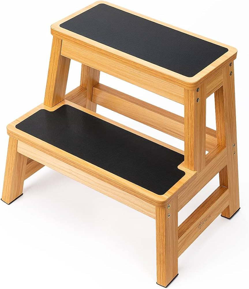 StrongTek 17 Inch Tall Wooden Two Step Stool for Adults & Kids, Versatile as Kitchen Step Stool, ... | Amazon (US)