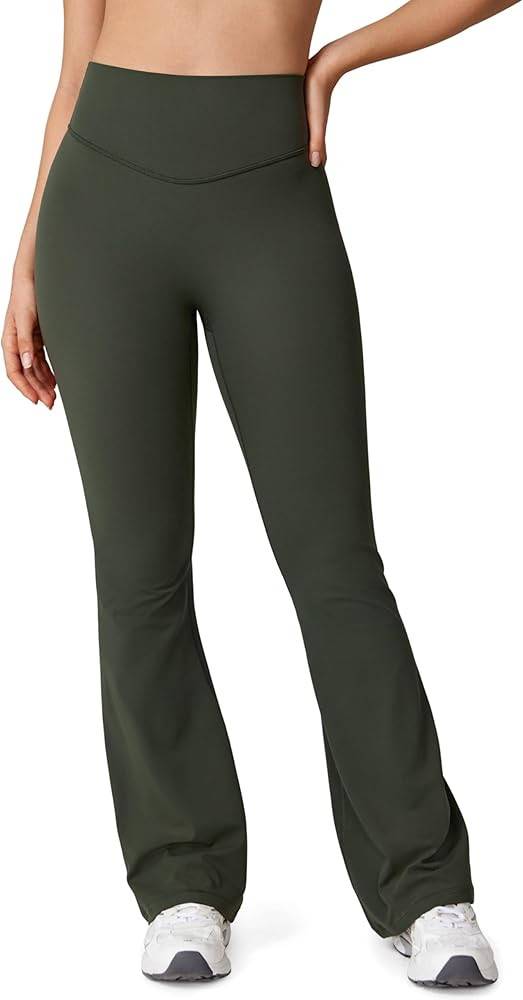 Hugcurve No Front Seam High Waisted Flare Leggings for Women Bootcut Yoga Pants Buttery Soft - 29... | Amazon (US)