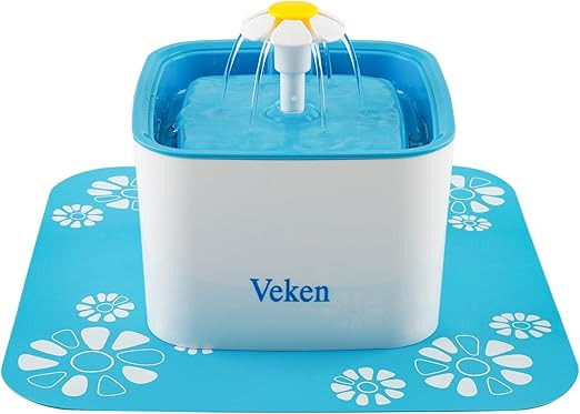 Veken Pet Fountain, 84oz/2.5L Automatic Cat Water Fountain Dog Water Dispenser with 3 Replacement... | Amazon (US)