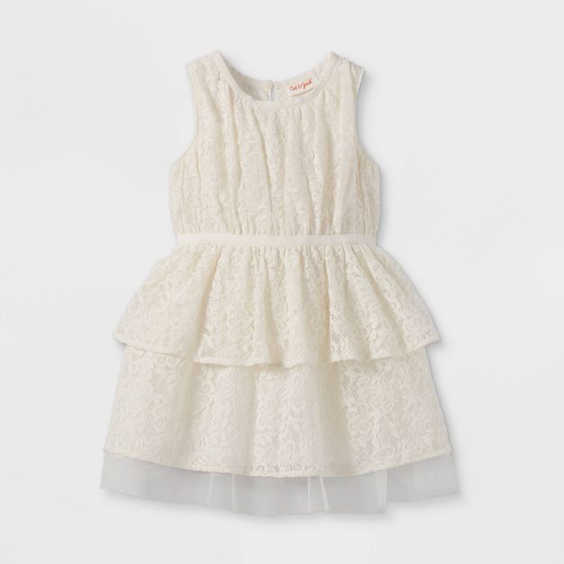 Toddler Girls' Tiered Lace Tank Dress - Cat & Jack™ Cream | Target