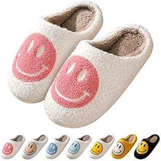 Retro Fuzzy Face Slippers for Women Men, Retro Soft Fluffy Warm Home Non-Slip Couple Style Casual... | Amazon (US)
