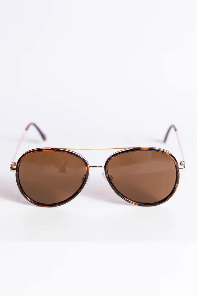 Tortoise Aviator Sunglasses | Pink Lily