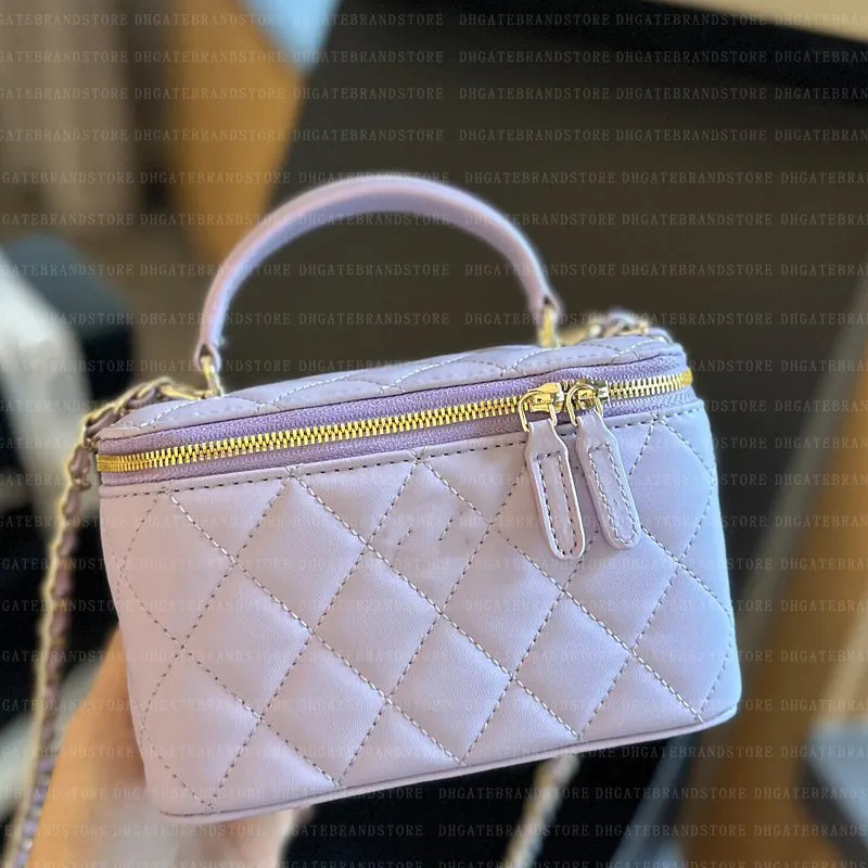 10/16cm Women Designer Makeup Bag Caviar Leather Gold Ball Metal Hardware Matelasse Chain Zipper ... | DHGate