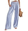 ANRABESS Womens Palazzo Pants, Striped & Gingham, Lounge & Casual, Cute Pajama Pants, Wide Leg, H... | Amazon (US)