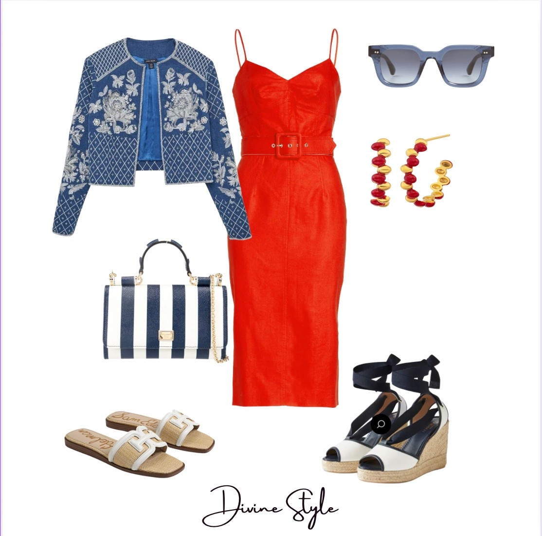 Pre-spring outfit in this season’s hottest color~ puppy red ❤️ Paired with shades of blue and neutrals. This dress is perfect to wear now and into summer. Add flat sandals or wedges. All pieces are TTS.

#LTKSpringSale #LTKShoeCrush #LTKStyleTip