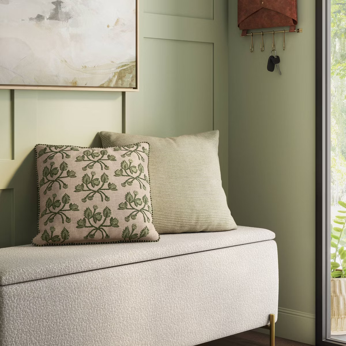 Square Chunky Linen Pillow with Exposed Zipper - Threshold™ | Target