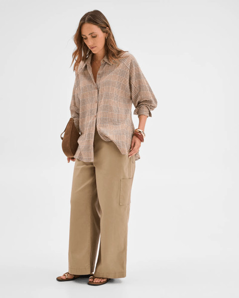 Australian Cotton Check Shirt - Partridge Check | Target AU