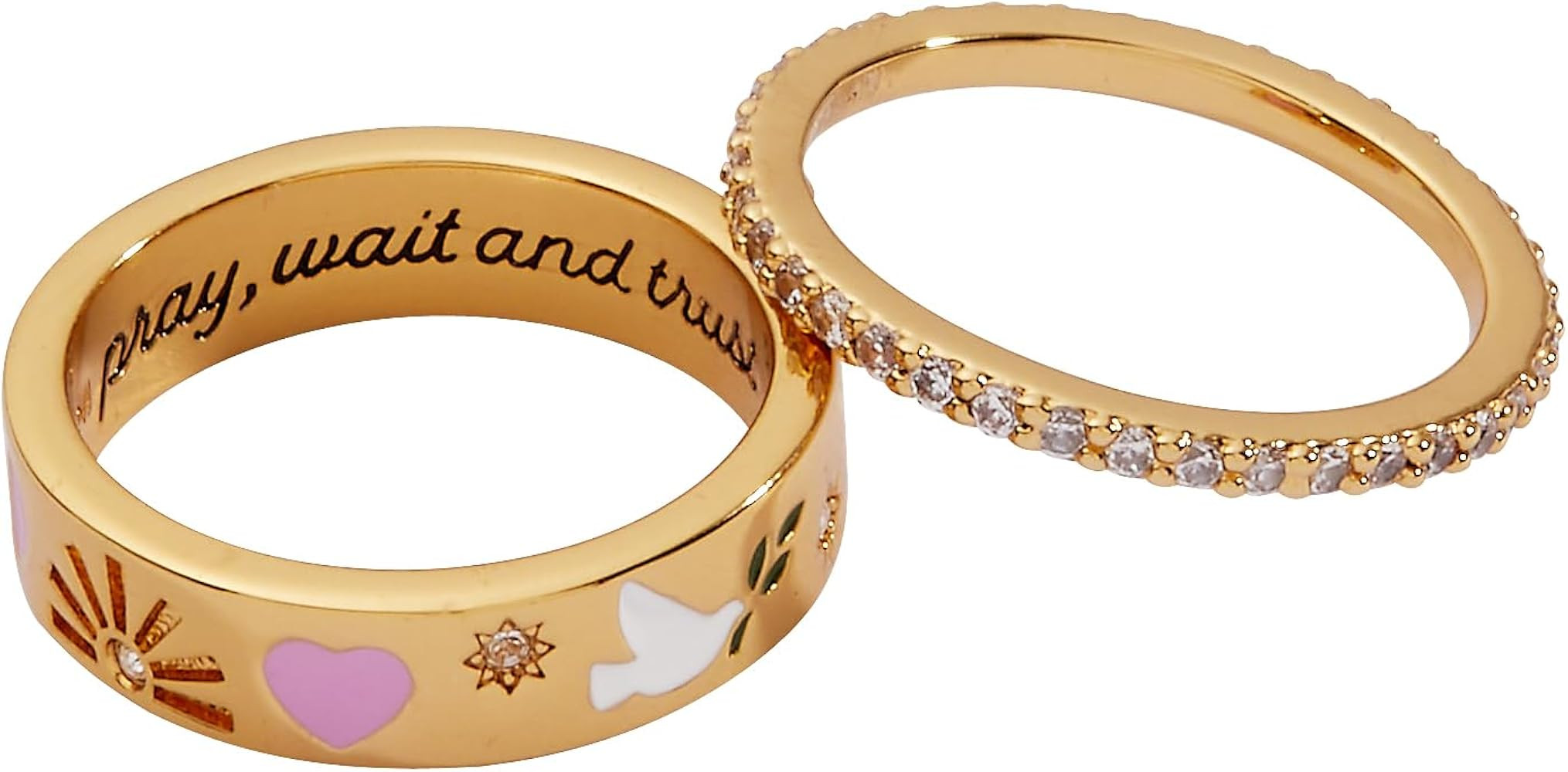 Alex and Ani Pray, Wait and Trust Ring Set, Shiny Gold | Amazon (US)