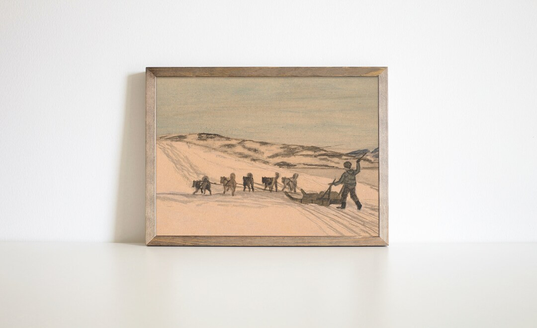 Vintage Winter Landscape Painting  Vintage Winter Print in - Etsy | Etsy (US)